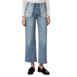 PAIGE Denim Sasha Ankle Jeans with Reverse Utility Pockets 32 Saylor Distressed